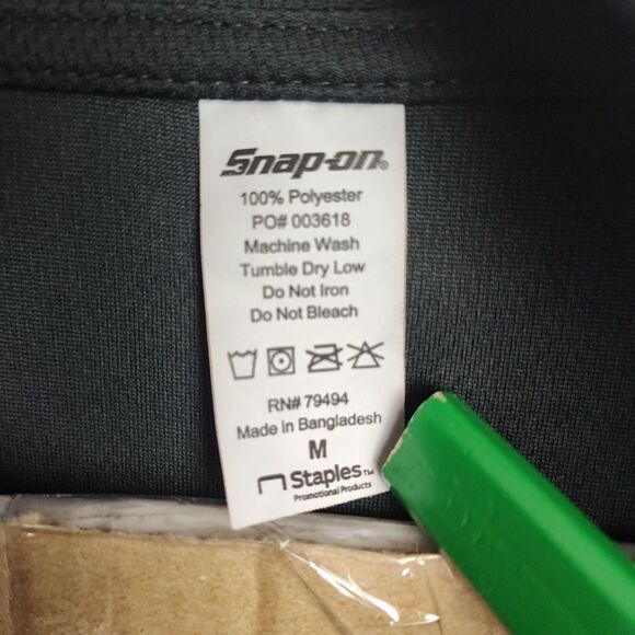 NWT Snap-on 1/4-Zip Sweatshirt Men's M Black Long Sleeves Logo Lightweight - Picture 9 of 11